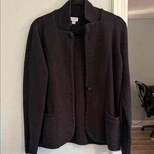 J. Crew Black Knit Single-Button Blazer